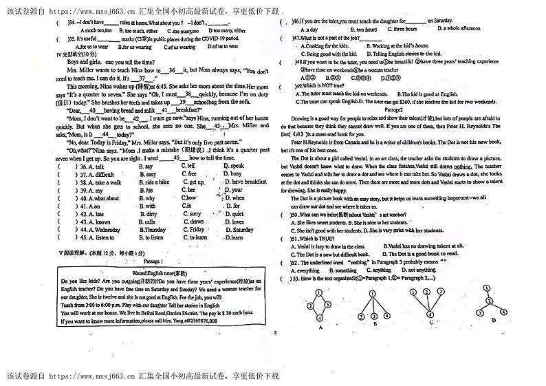 辽宁省丹东市第六中学2023-2024学年七年级下学期期中考试英语试卷第2页