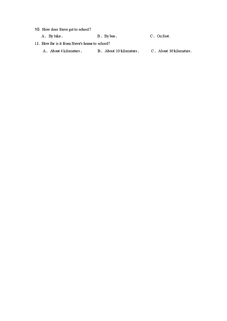 2024年春人教版英语七年级下册期中试卷及答案第2页