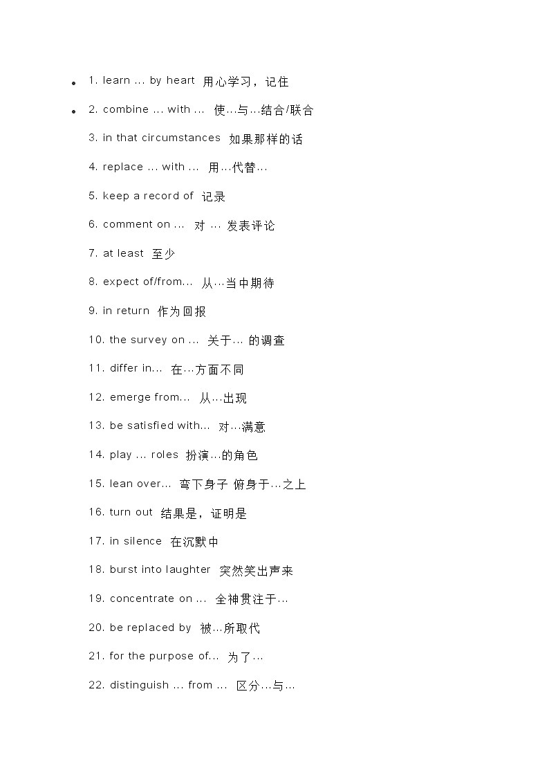 初中英语考试基础词组340条01