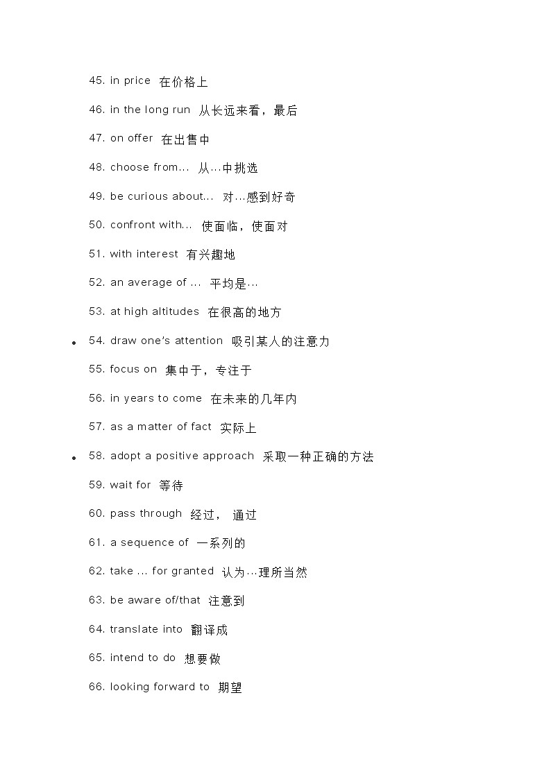 初中英语考试基础词组340条03