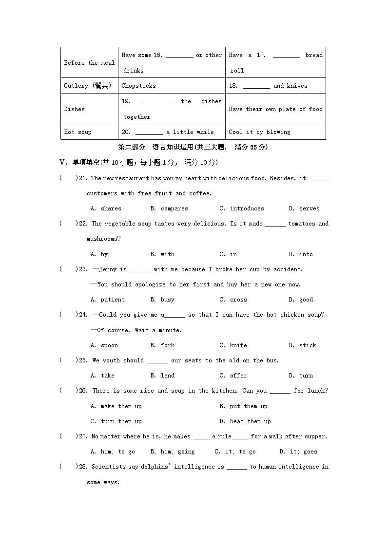 安徽省2024九年级英语下册Module6Eatingtogether测试卷（外研版）03