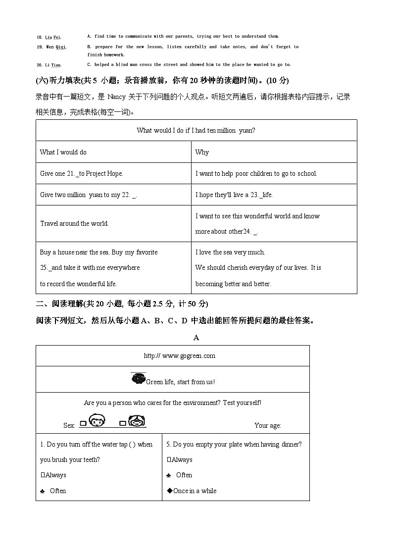 2024年山东省德州市乐陵市宁津县联考中考二模英语试题（原卷版+解析版）03