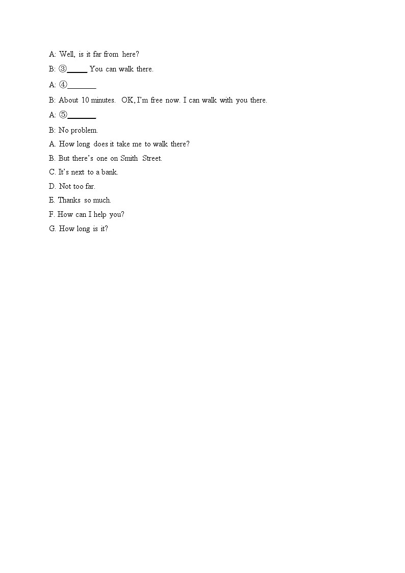 （4）Unit 4 Finding your way—七年级下册牛津译林版英语优选100题(含答案)03