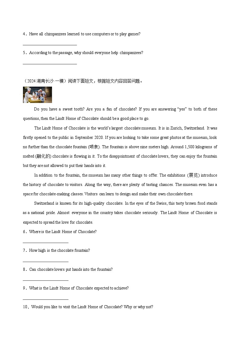 任务型阅读15篇(长沙名校模拟)-2024年中考英语逆袭冲刺名校模拟真题速递(湖南专用)02