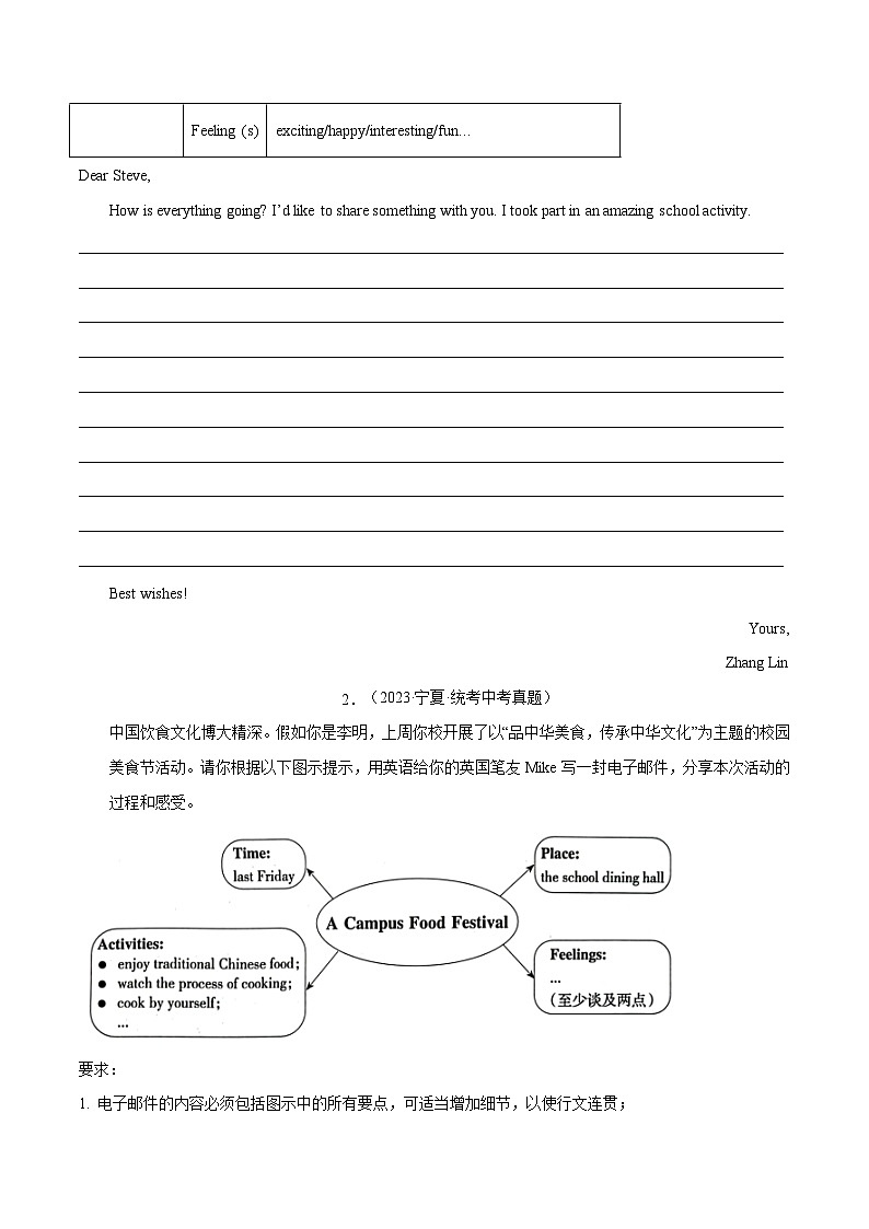 专题16 文体活动-2024年中考英语写作分类指导(原卷版）第3页