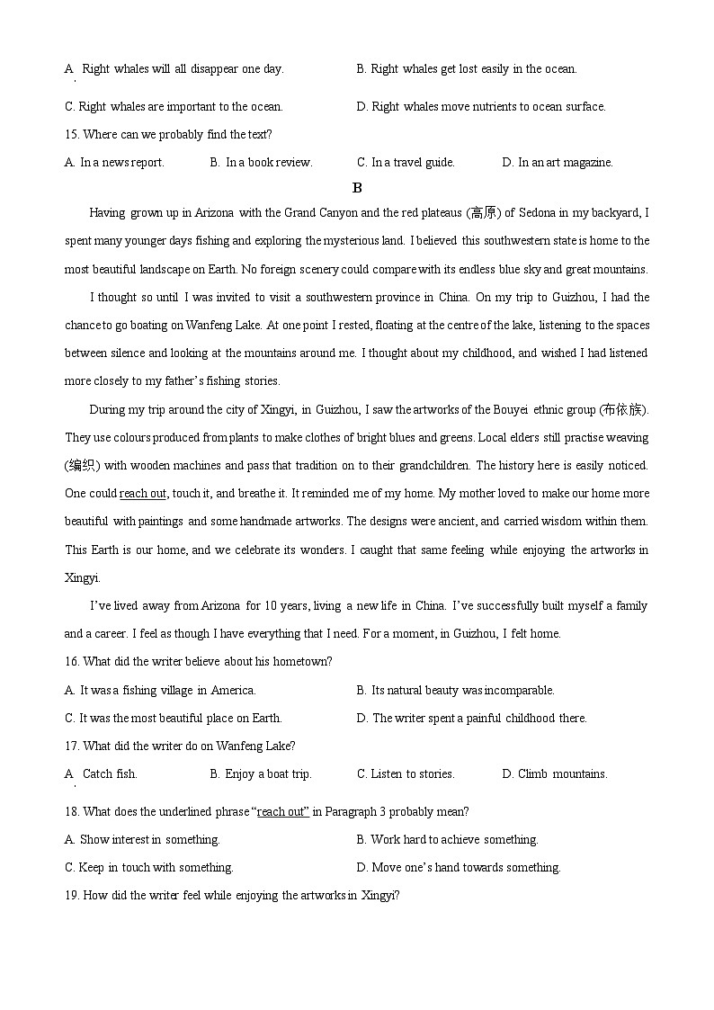 广东省深圳市龙岗区2023-2024学年八年级下学期学科素养期中诊断英语试题03