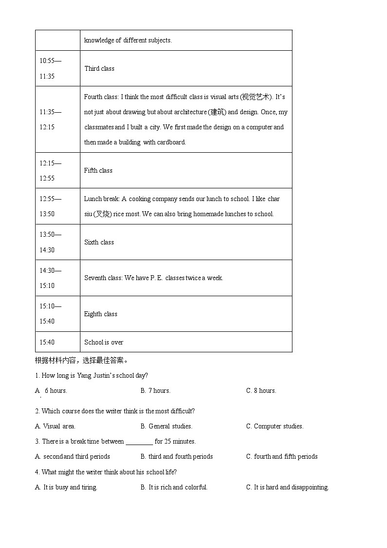2024年山东省临沂市蒙阴县中考二模英语试题（原卷版+解析版）03
