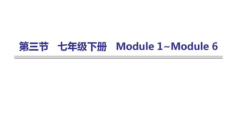 外研版中考英语复习第三节七年级下册Module 1~Module 6课件第1页