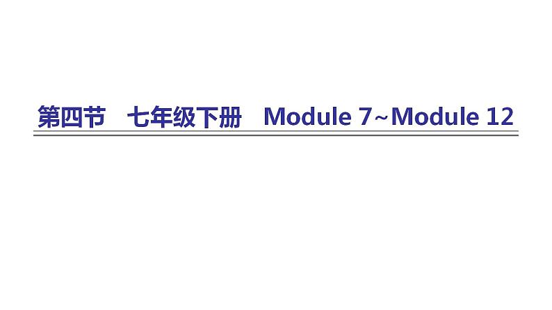 外研版中考英语复习第四节七年级下册Module 7~Module 12课件第1页