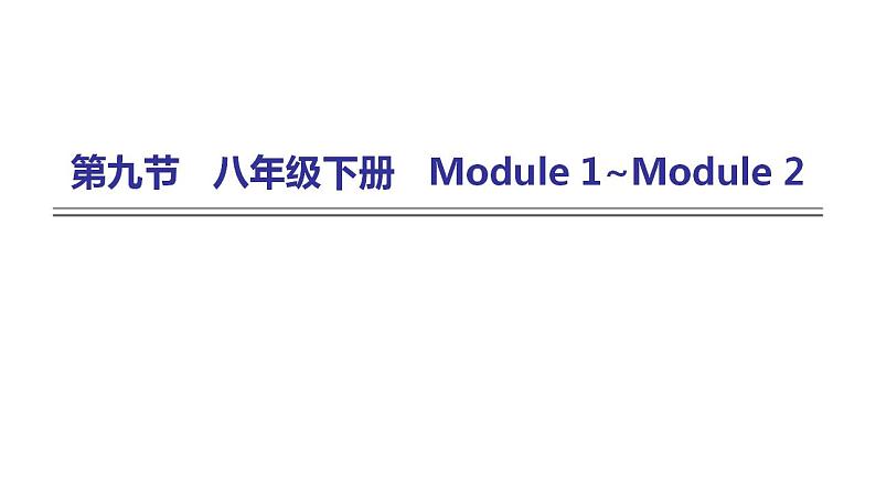 外研版中考英语复习第九节八年级下册Module 1~Module 2课件第1页