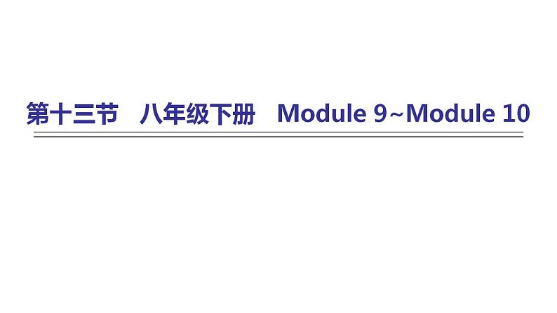 外研版中考英语复习第十三节八年级下册Module 9~Module 10课件第1页