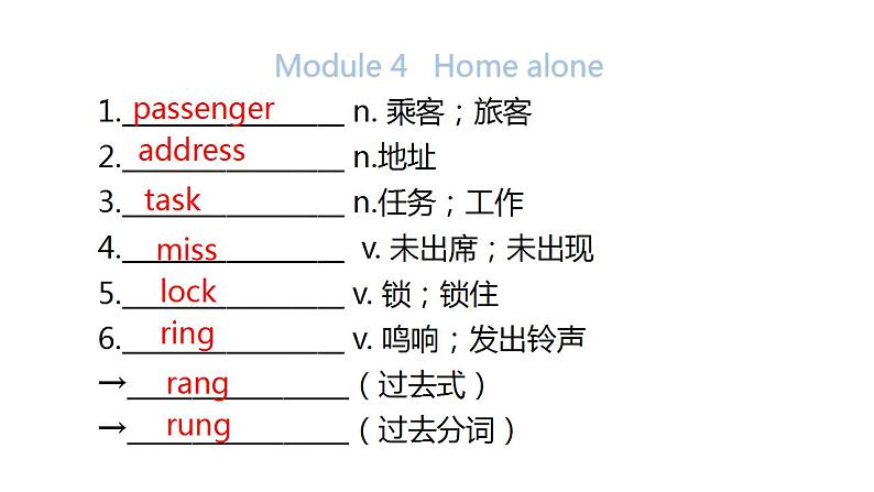 外研版中考英语复习第十五节九年级上册Module 3~Module 4课件第7页