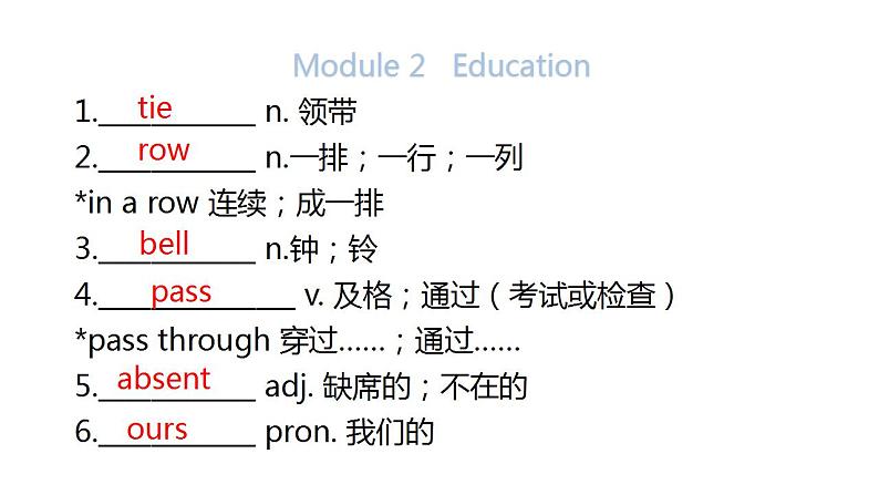 外研版中考英语复习第十九节九年级下册Module 1~Module 4课件04