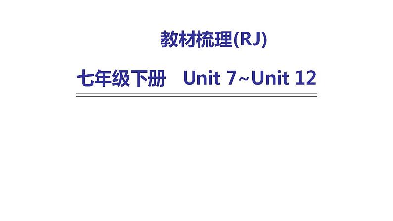 人教版中考英语复习七年级下册Unit 7~Unit 12课件第1页