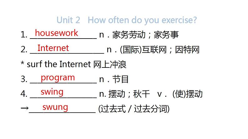 人教版中考英语复习八年级上册Unit 1~Unit 2课件第7页