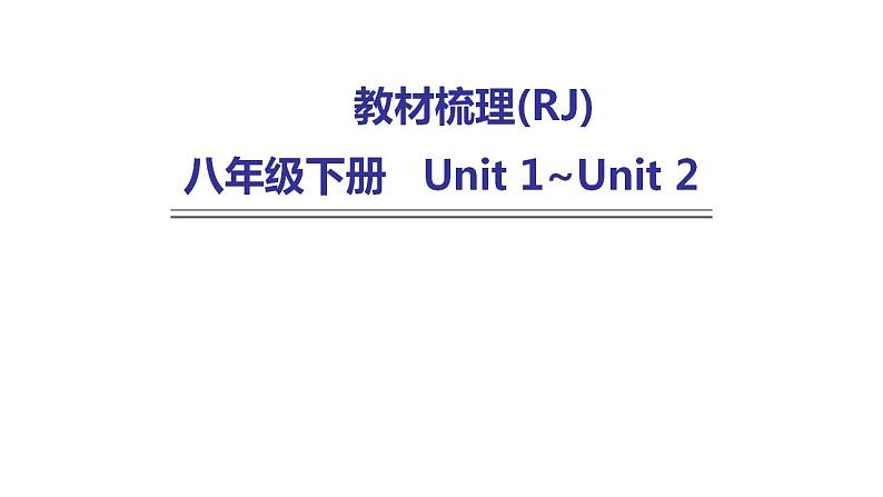 人教版中考英语复习八年级下册Unit 1~Unit 2课件第1页