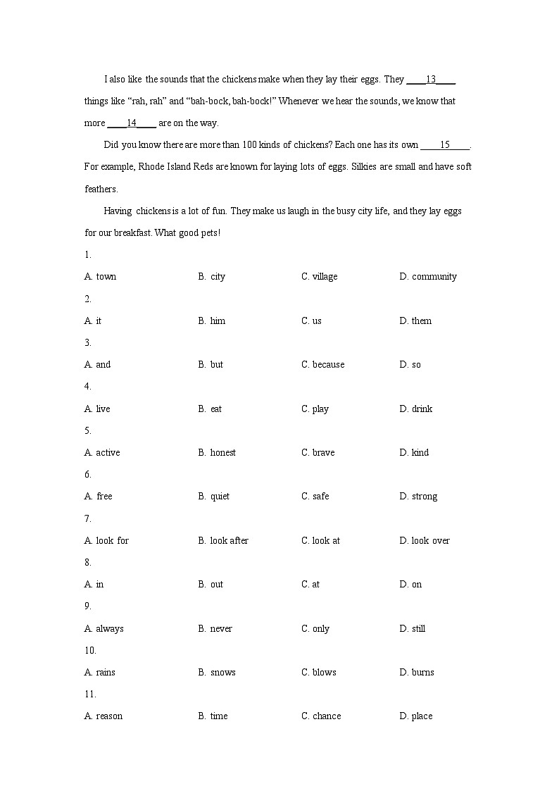 英语：浙江省j12共同体联盟校2023-2024学年九年级下期中试题(解析版)第2页