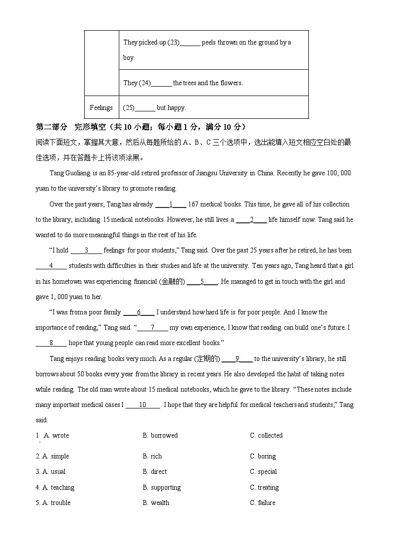 2024年山东省泰安市肥城市中考二模英语试题（学生版+教师版）03