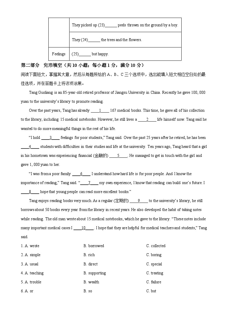 16，2024年山东省泰安市肥城市中考二模英语试题03