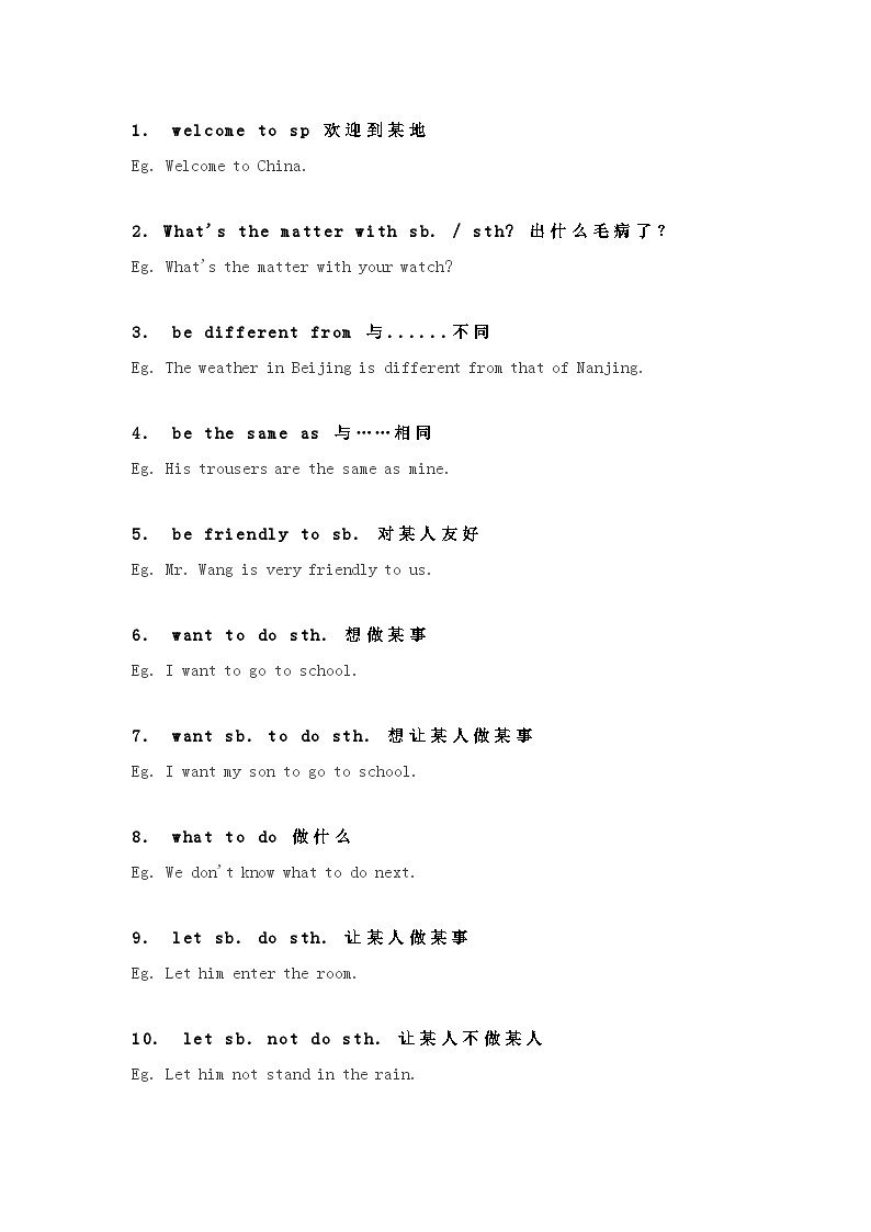 初中英语考试常考的100 句重点句型第1页