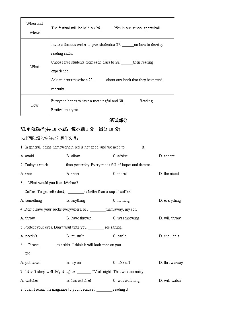 2024年河北省邯郸市峰峰矿区中考二模英语试题（学生版+教师版）03
