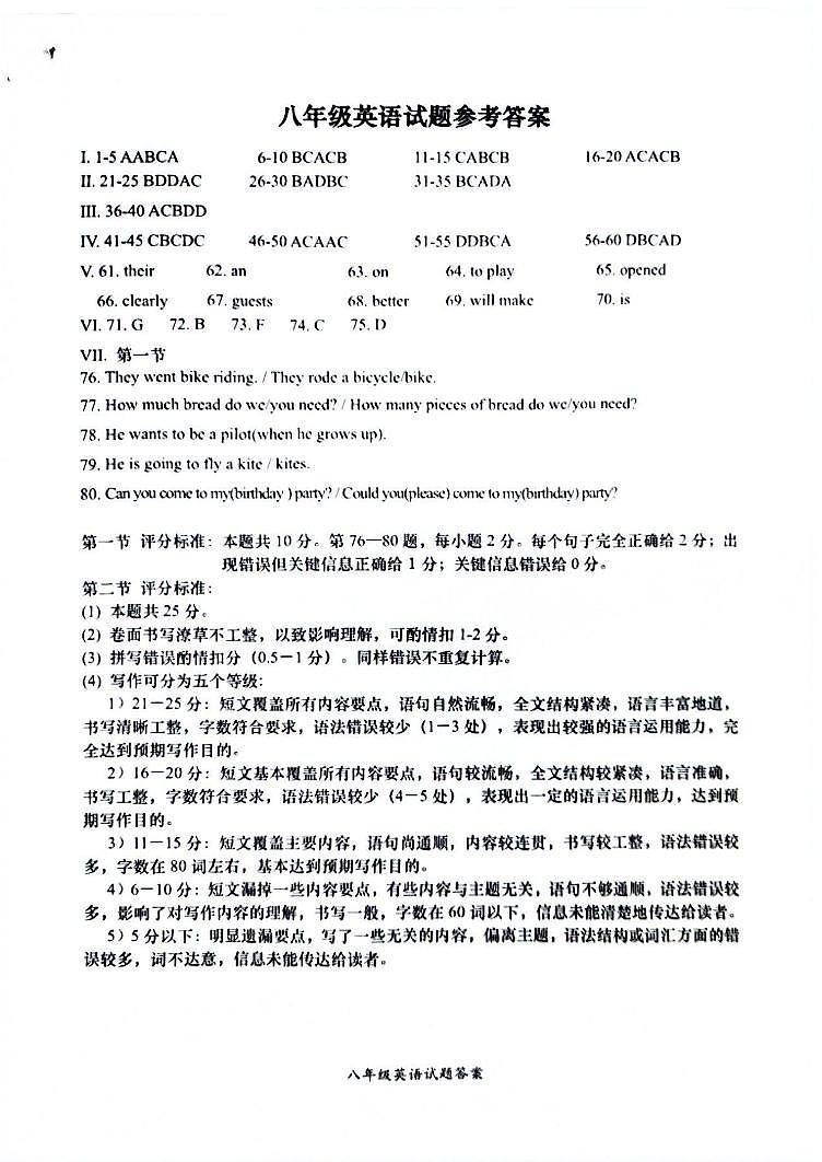 山东省济南市槐荫区2023-2024学年八年级上学期期末考试英语试题含答案01