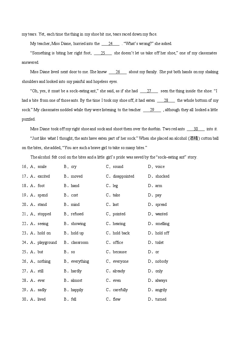2024年浙江省中考英语考场仿真模拟卷01（原题版）-2024年中考英语二轮复习讲练测（浙江通用）第3页