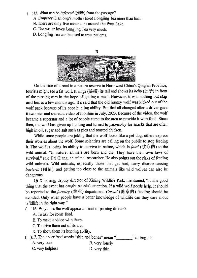 广东省深圳市福田区红岭中学教育集团2023-2024学年九年级下学期三模考试英语试卷第3页