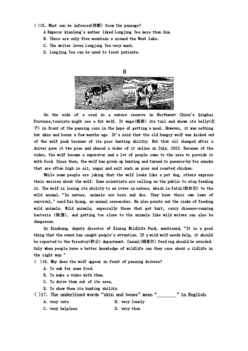 广东省深圳市福田区红岭中学教育集团2023-2024学年九年级下学期三模考试英语试卷第3页