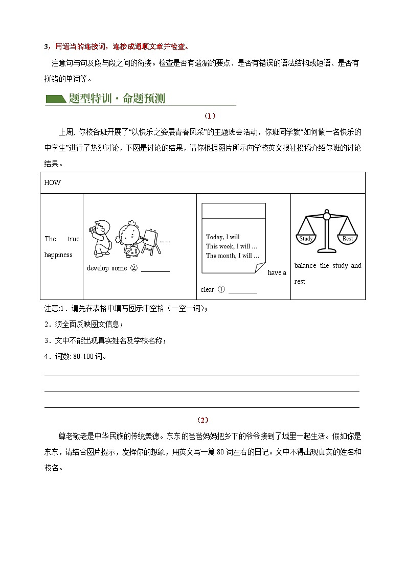 作文预测03+图画作文-2024年中考英语书面表达命题预测第3页