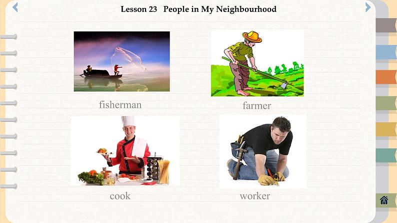 冀教英语八年级上册 Unit 4 Lesson 23 People in My Neighbourhood PPT课件第7页