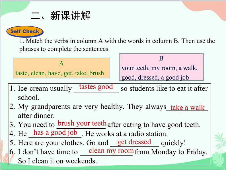 人教新目标版英语七年级下册 Unit 2 What time do you go to school？Section B (3a-Self Check)课件05