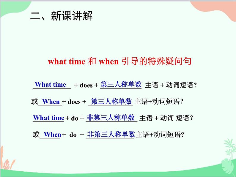 人教新目标版英语七年级下册 Unit 2 What time do you go to school？Grammar课件07