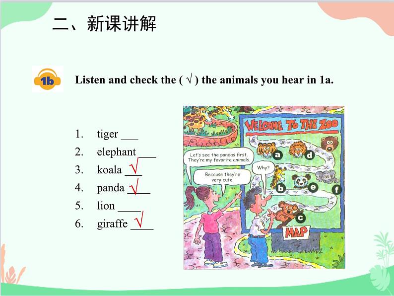 人教新目标版英语七年级下册 Unit 5 Why do you like pandas？Section A (1a-2d)课件04