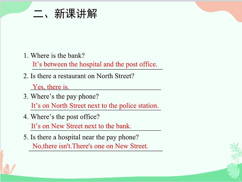 人教新目标版英语七年级下册 Unit 8 Is there a post office near here？Section A (3a-3c)课件第7页