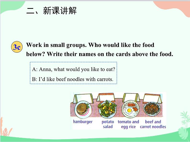 人教新目标版英语七年级下册 Unit 10 I'd like some noodles.Section A (3a-3c)课件06