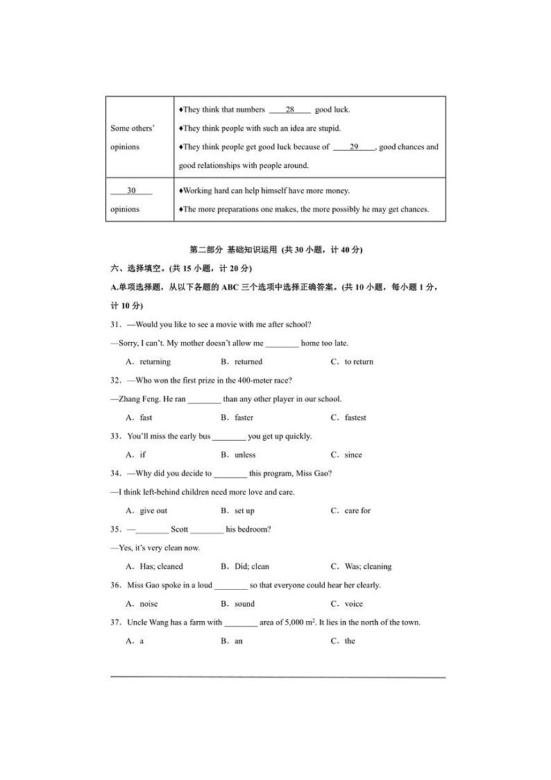 四川省成都市2024年八年级英语下册期末仿真模拟卷（考试卷）第3页