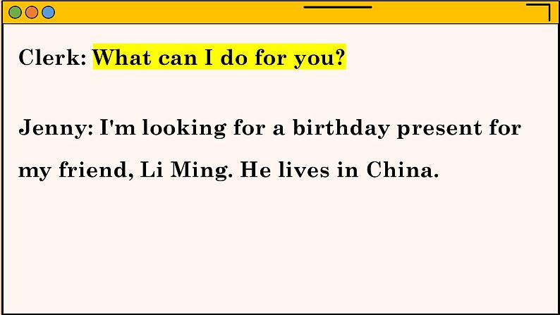 冀教英语八年级上册 Unit 3 Lesson 15 A Present for Li Ming PPT课件05