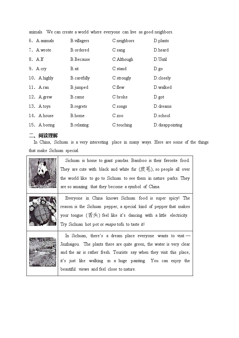 四川省宜宾市2024届中考英语试卷(含答案)02