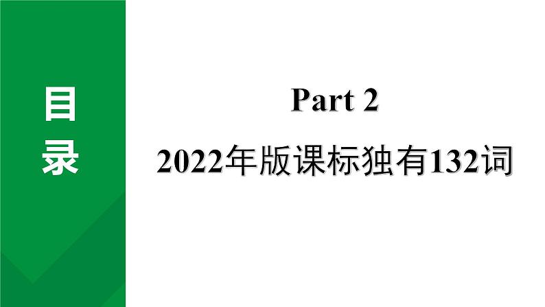 2024成都中考英语试题研究 课标补充词汇 Part 2 2022年版课标独有132词 教材词汇默写【课件】第1页