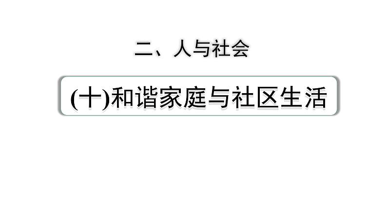 2024成都中考英语试题研究 人与社会（十）和谐家庭与社区生活务 教材词汇默写【课件】第1页