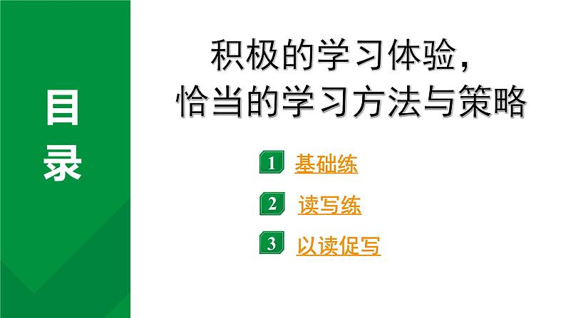 2024成都中考英语研究专题 积极的学习体验，恰当的学习方法与策略 （课件）第1页