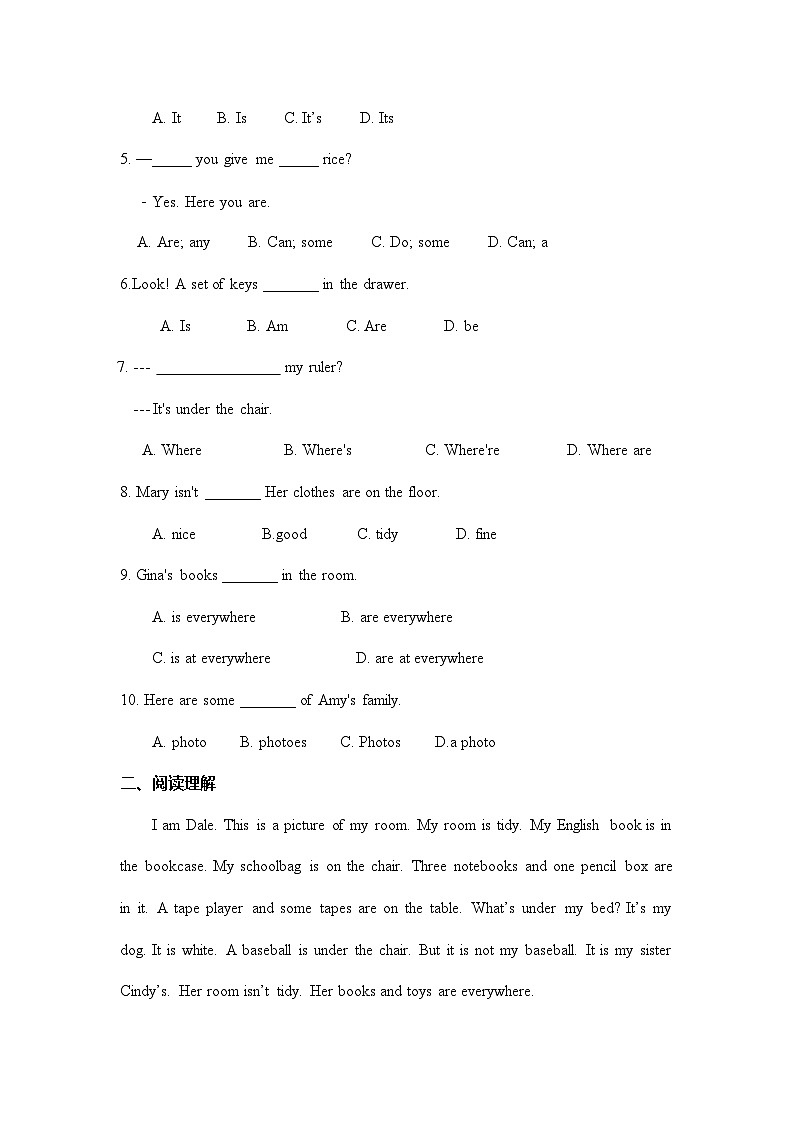 期末复习之Unit 4 知识点总结练习  人教版英语七年级上册第3页