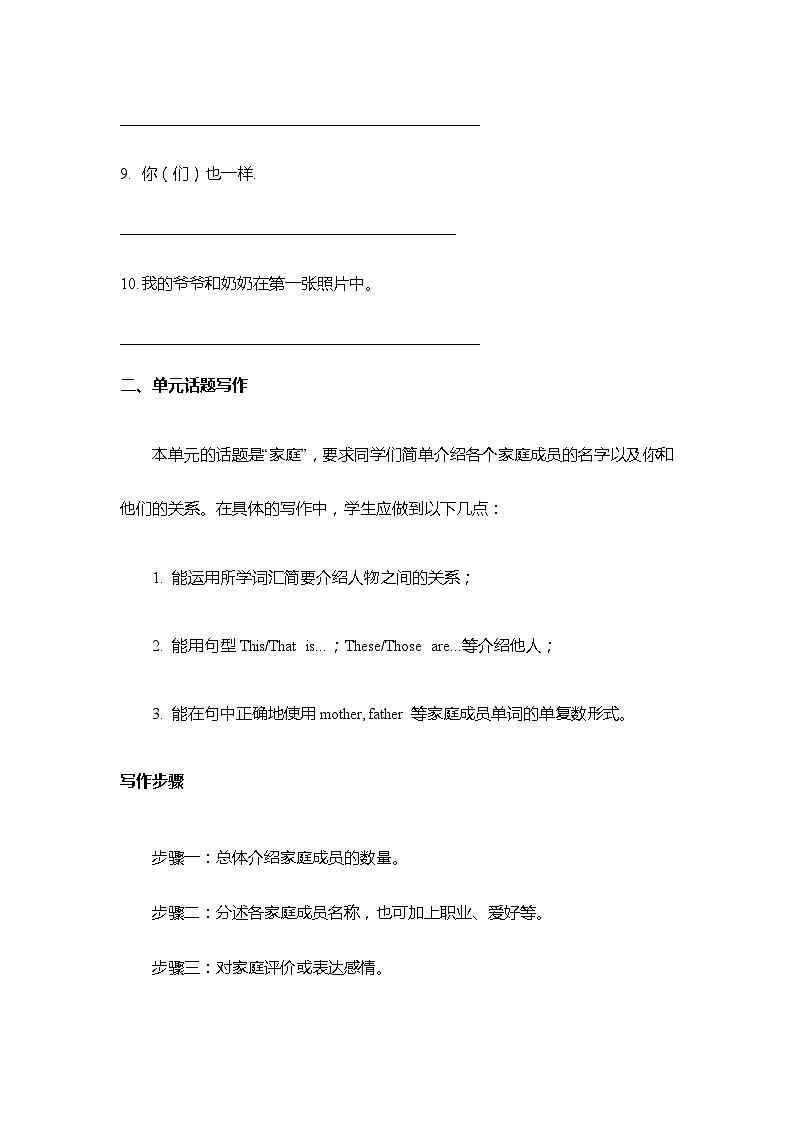 期末复习之Unit2 句型与话题写作 人教版英语七年级上册02