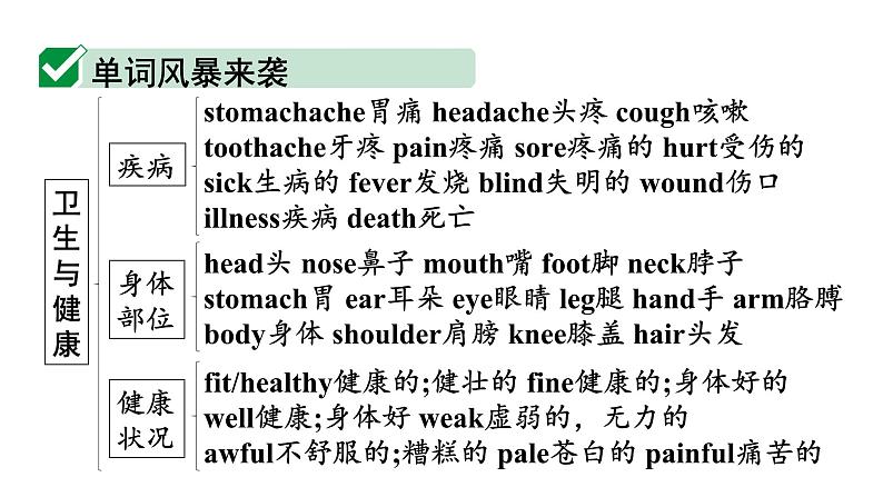 2024广东中考英语二轮复习 话题十三 卫生与健康（课件）第3页