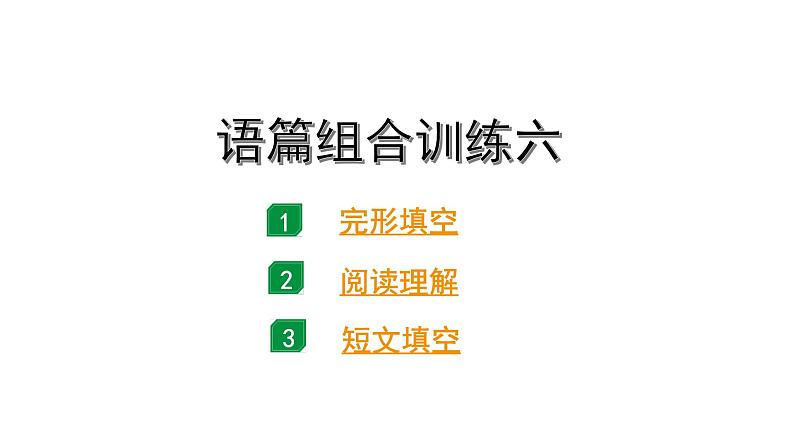 2024广东中考英语三轮冲刺 语篇组合训练六（课件）01