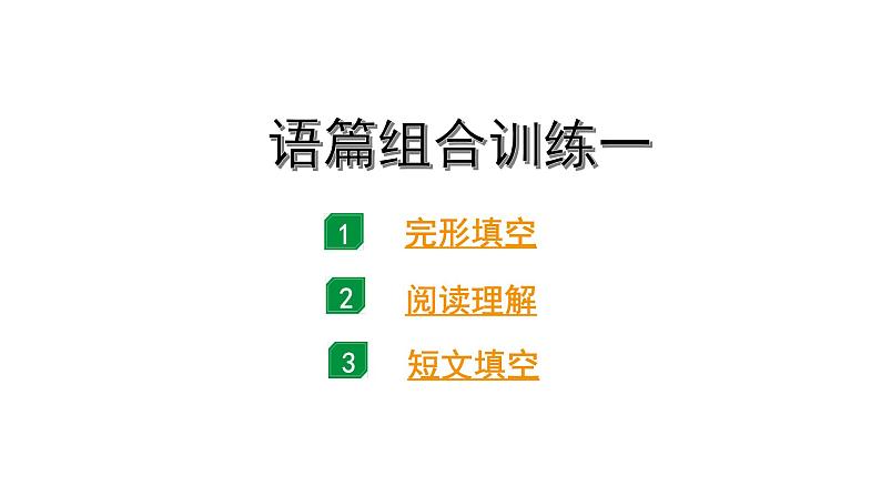 2024广东中考英语三轮冲刺 语篇组合训练一（课件）01