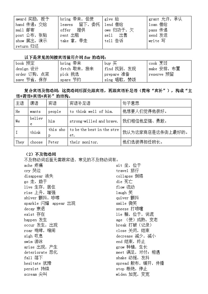 初中英语2024届中考语法复习动词的分类知识讲解第2页