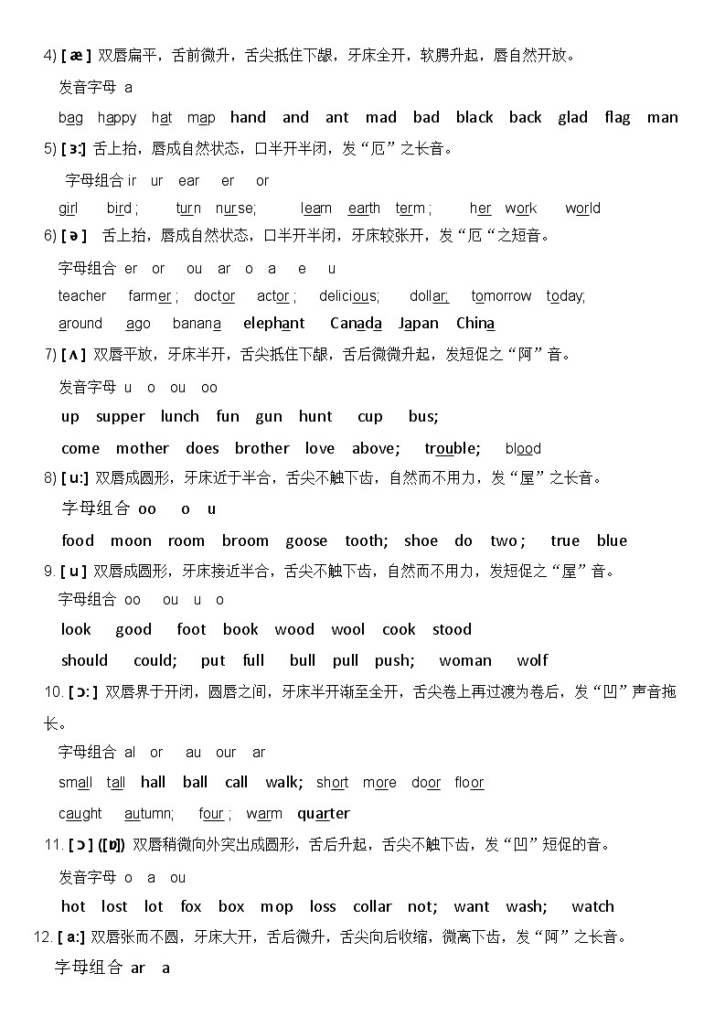 +48个国际音标表及发音练习+2024-2025学年牛津译林版七年级英语上册第2页