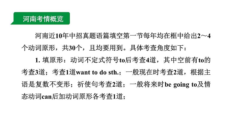 2024河南中考英语二轮复习 微专题 用所给动词的适当形式填空（课件）第2页